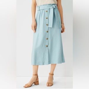 NWT Ann Taylor Sz L Buttondown Midi Skirt